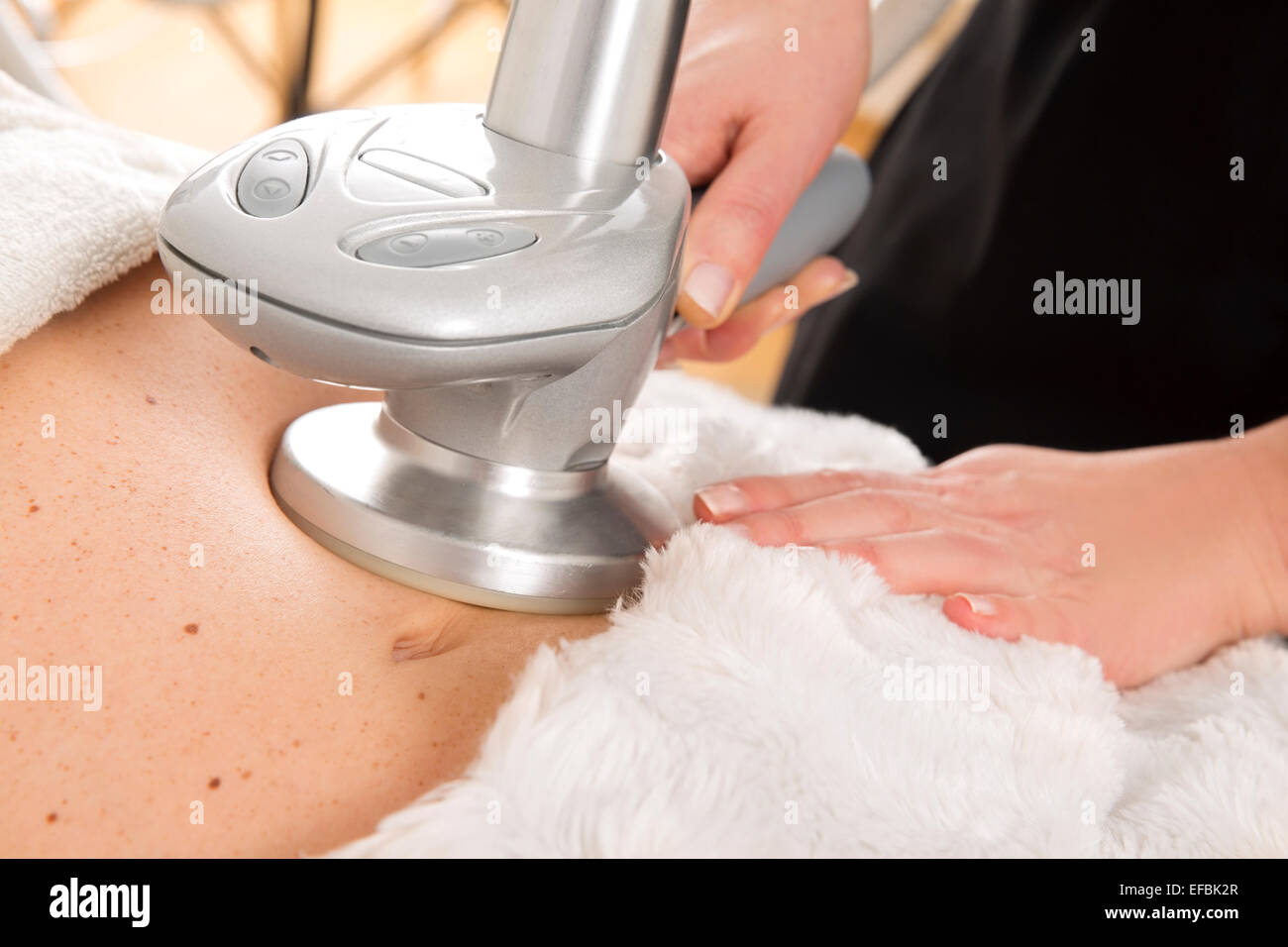 Slimming and cellulite treatment at clinic Stock Photo