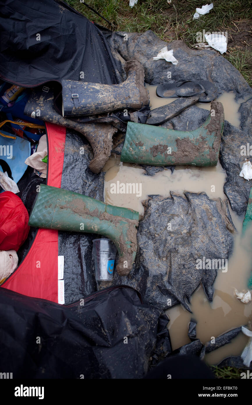 28th June 2014. Muddy wellies Stock Photo - Alamy