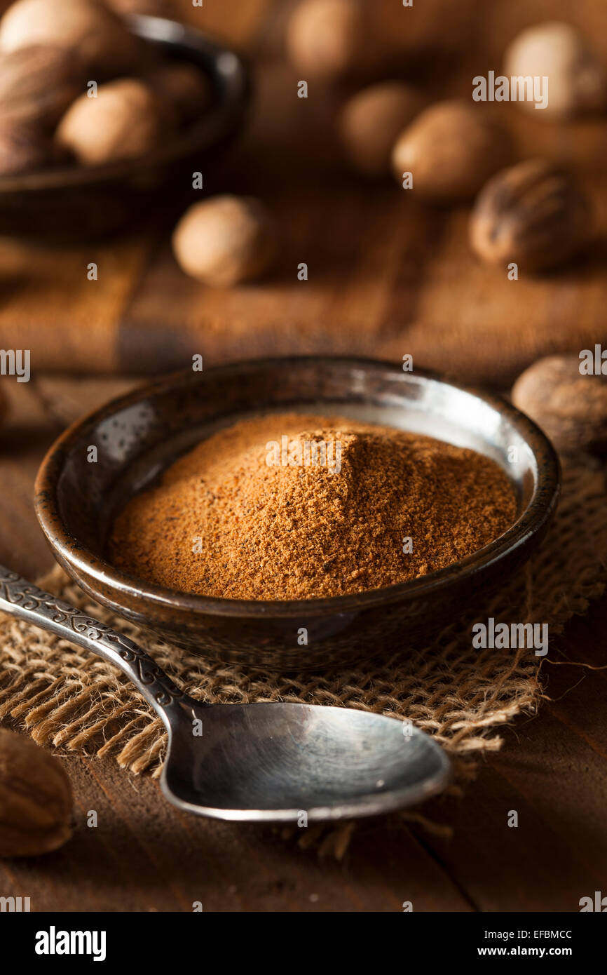 Raw Organic Dry Nutmeg to Use as a Spice Stock Photo - Alamy