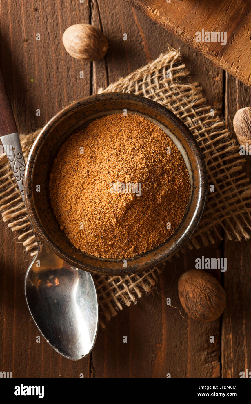 Raw Organic Dry Nutmeg to Use as a Spice Stock Photo - Alamy
