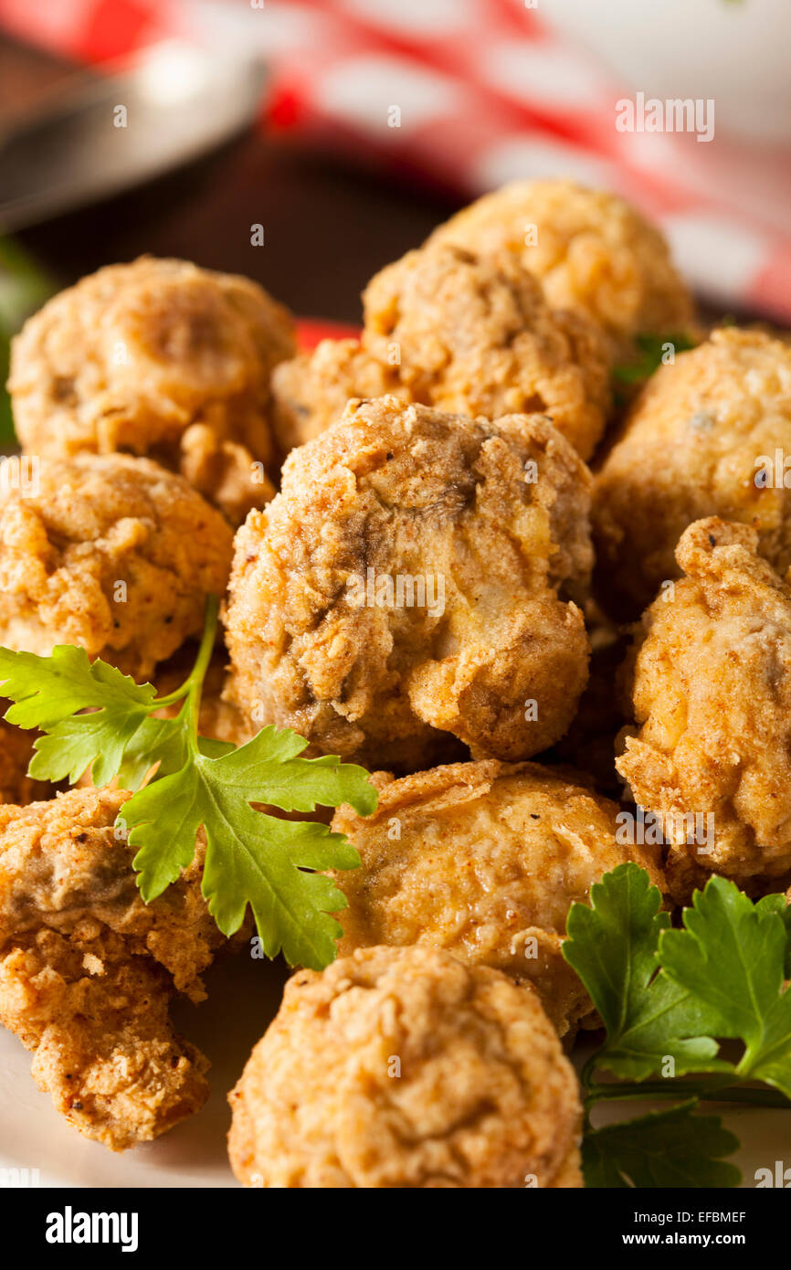 Homemade Deep Fried Mushrooms with Dipping Sauce Stock Photo Alamy