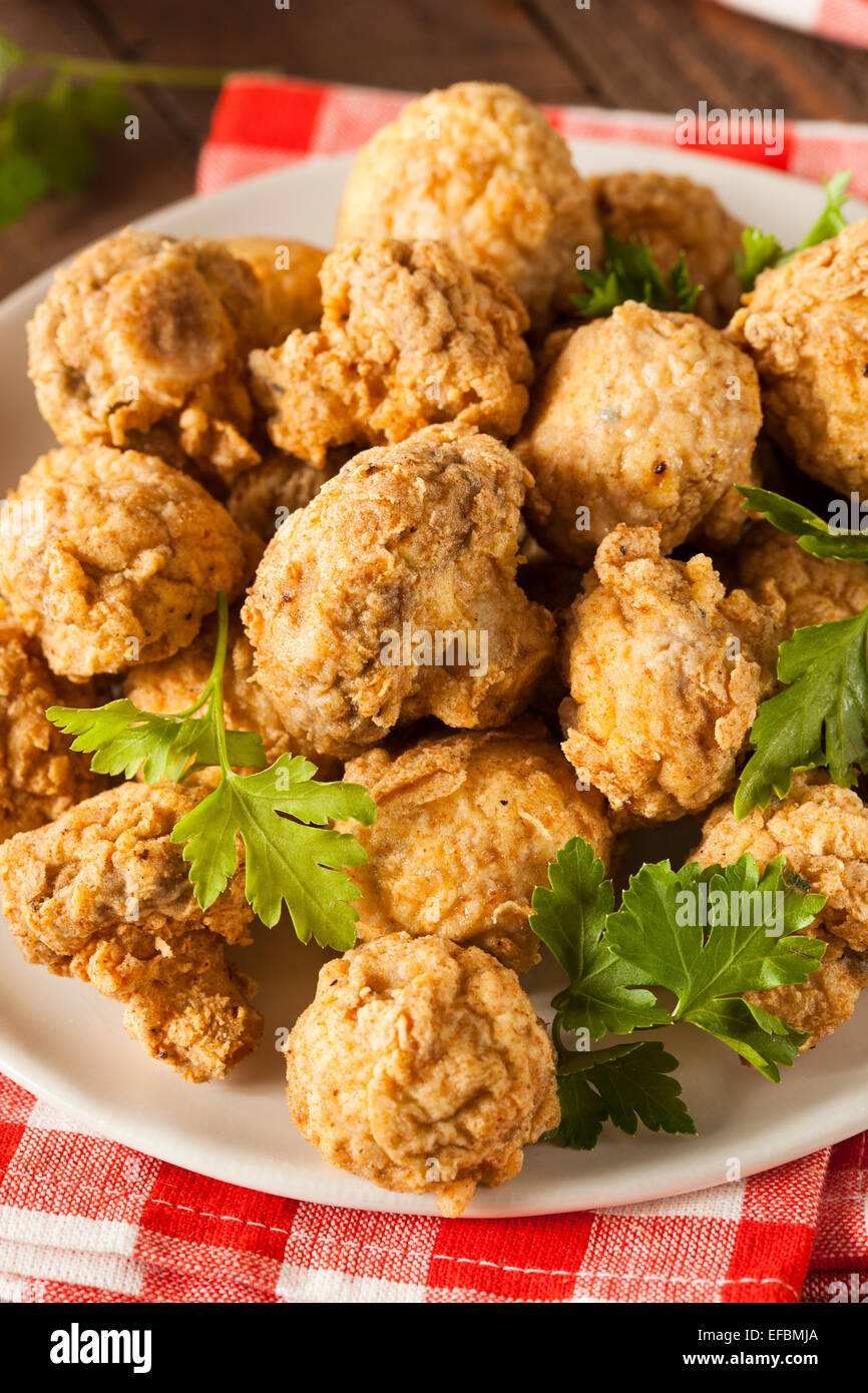 Homemade Deep Fried Mushrooms with Dipping Sauce Stock Photo Alamy