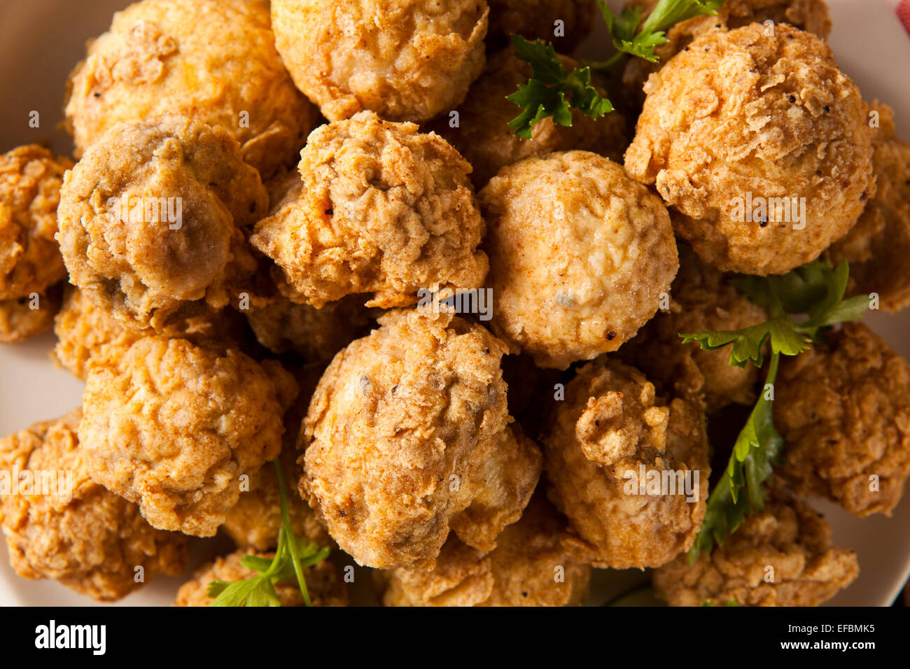 Homemade Deep Fried Mushrooms with Dipping Sauce Stock Photo Alamy