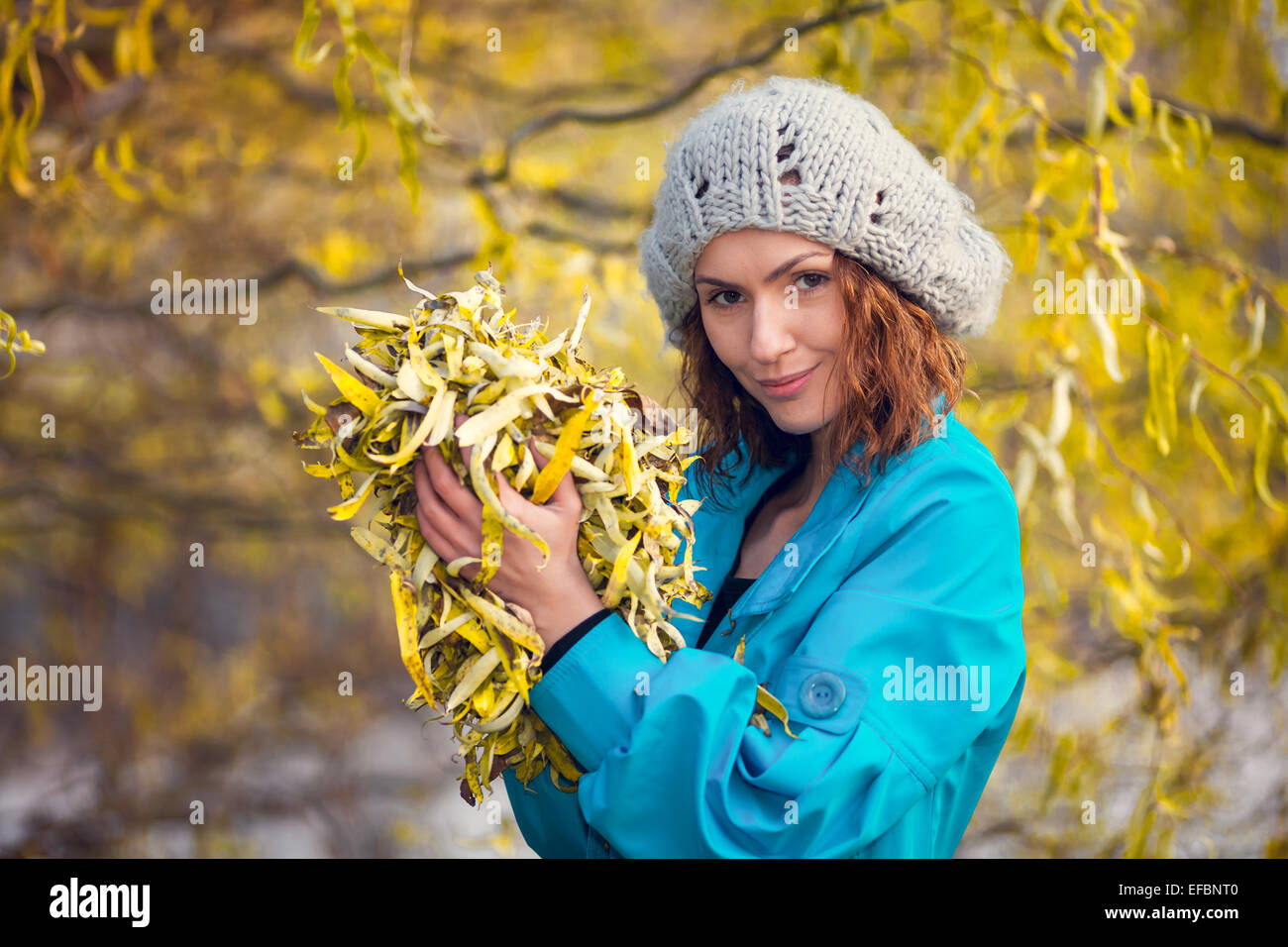 girl in autumn park Stock Photo - Alamy