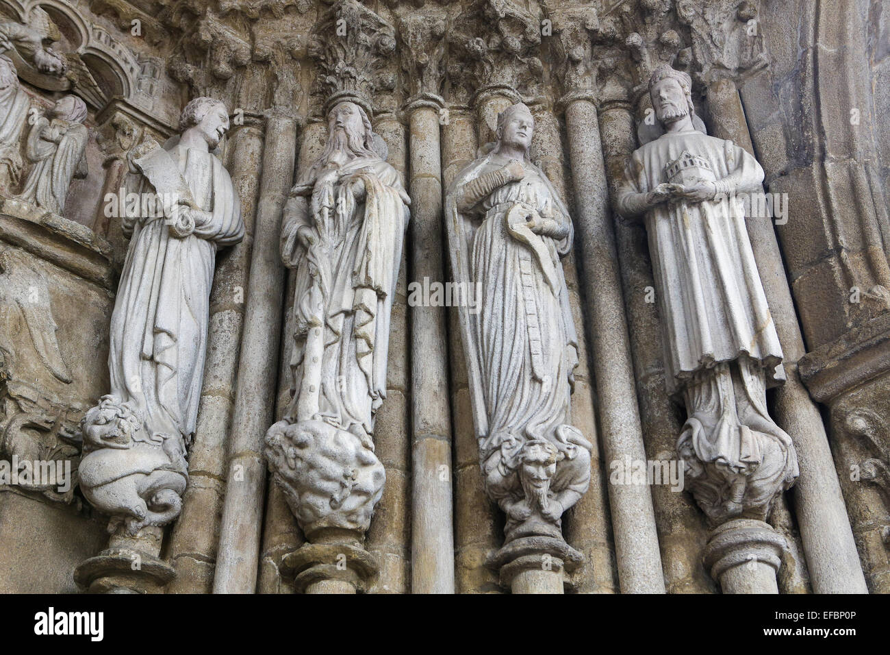 Statues of Catholic Saints at the Entrance Portal of the Cathedral of