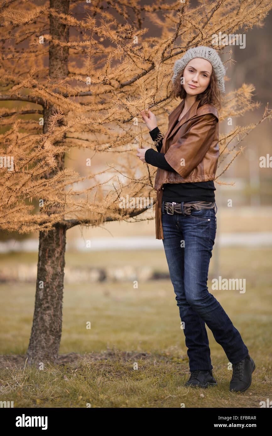 girl in autumn park Stock Photo - Alamy
