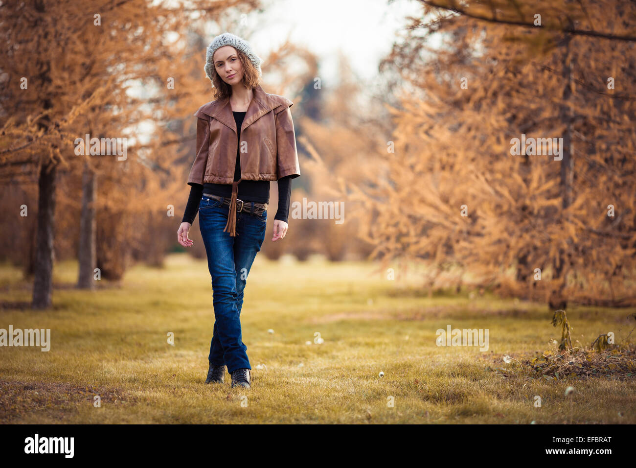 girl in autumn park Stock Photo - Alamy