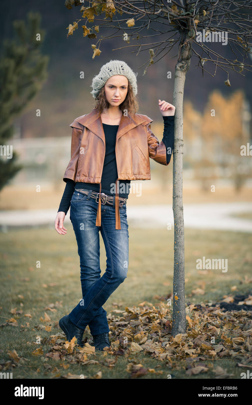 girl in autumn park Stock Photo - Alamy