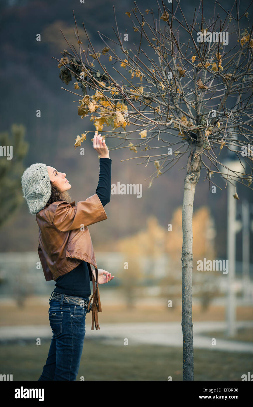 girl in autumn park Stock Photo - Alamy