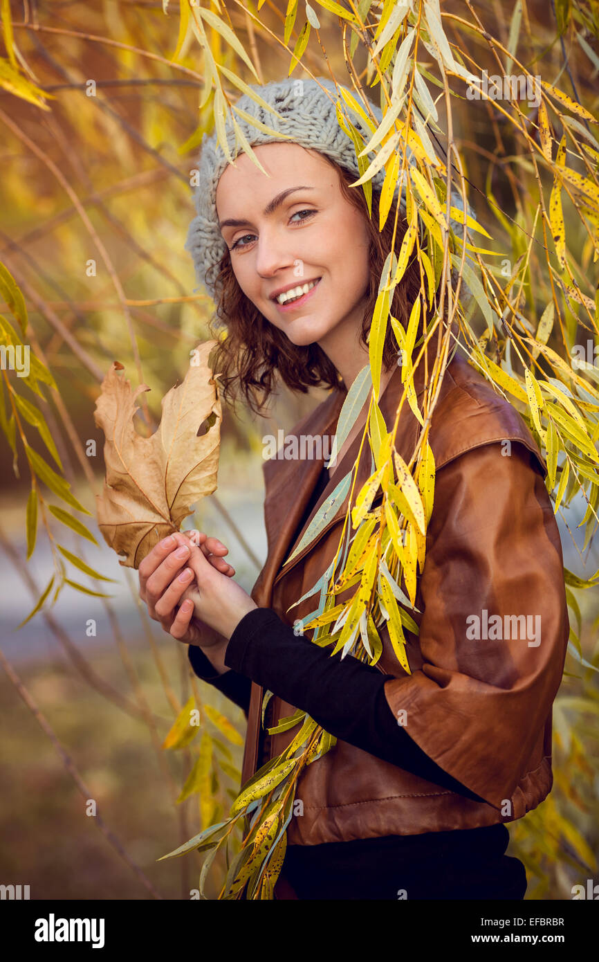 girl in autumn park Stock Photo - Alamy