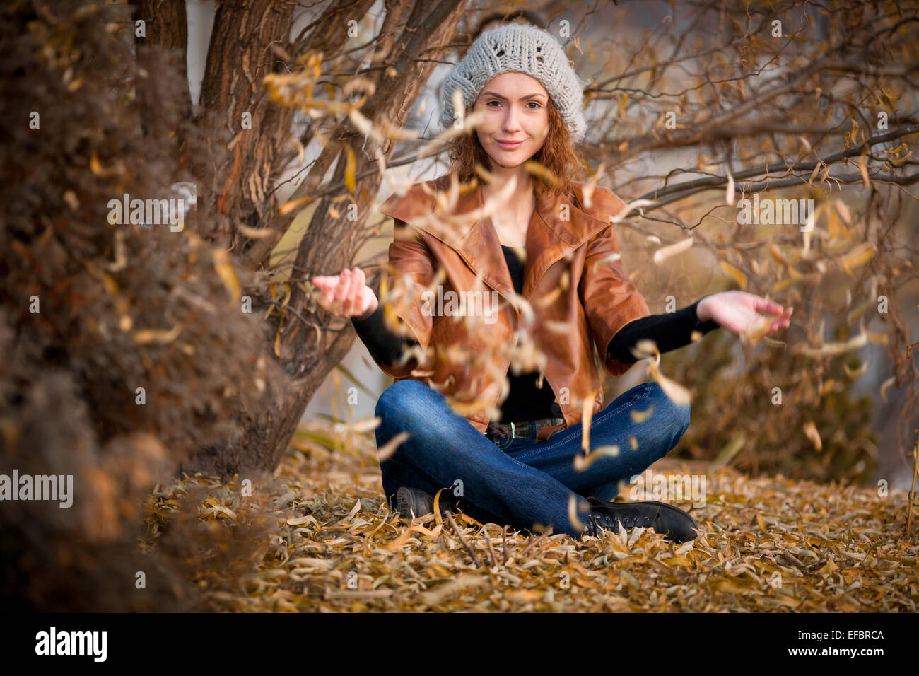 girl in autumn park Stock Photo - Alamy