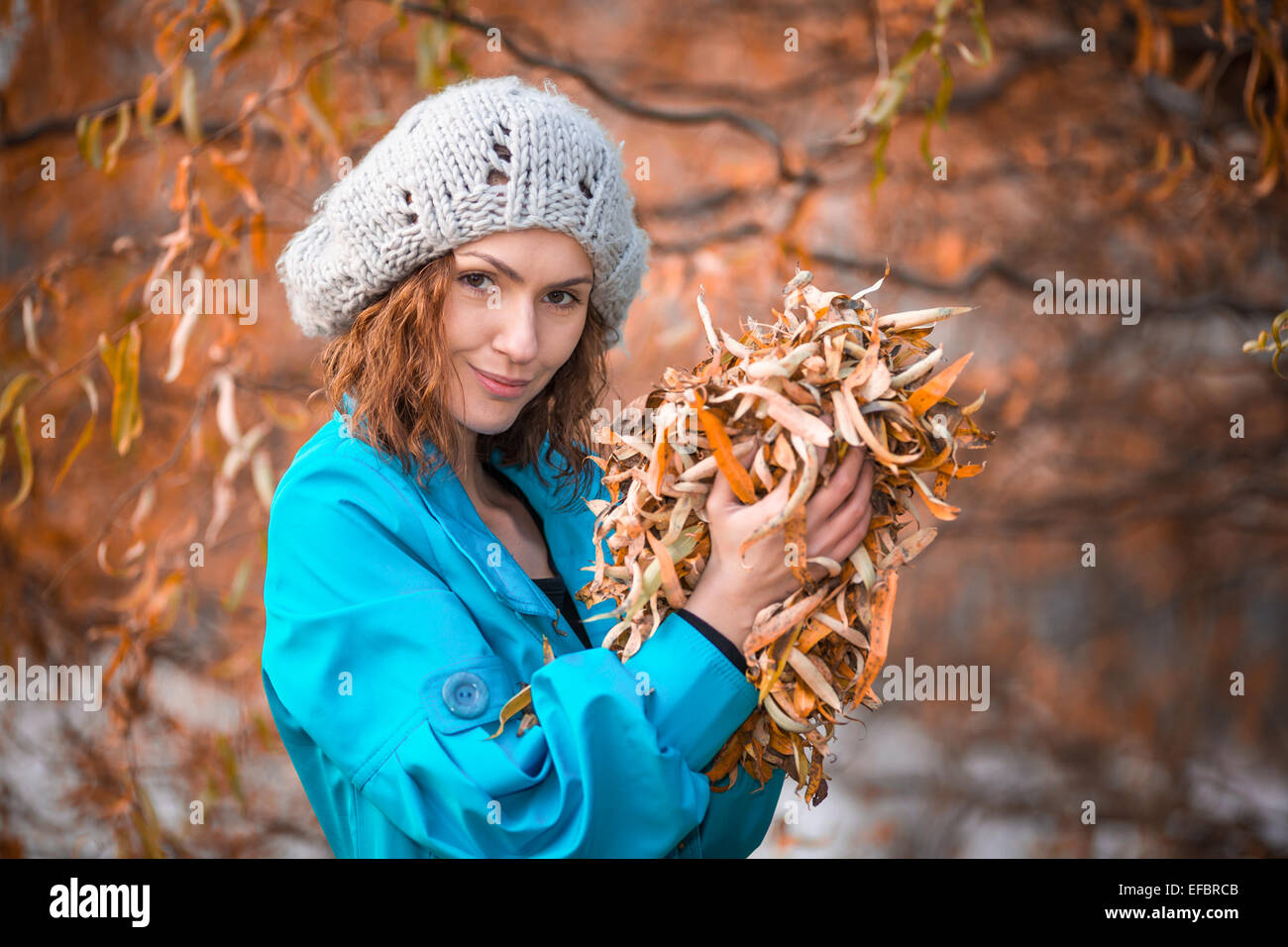 girl in autumn park Stock Photo - Alamy