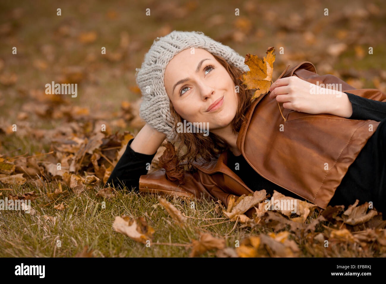 girl in autumn park Stock Photo - Alamy