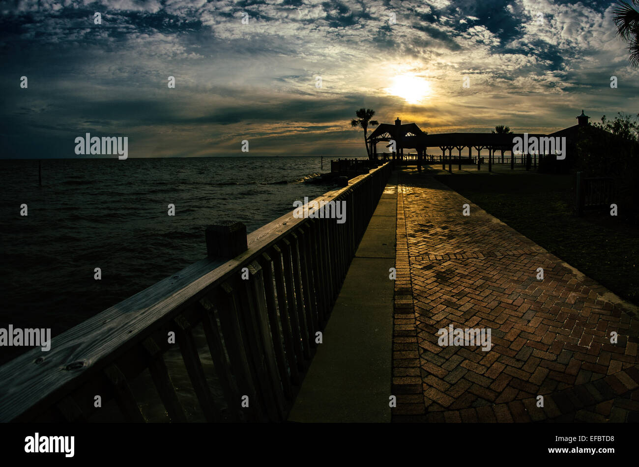 Boardwalk Sunset in Point Clear AL USA Stock Photo Alamy