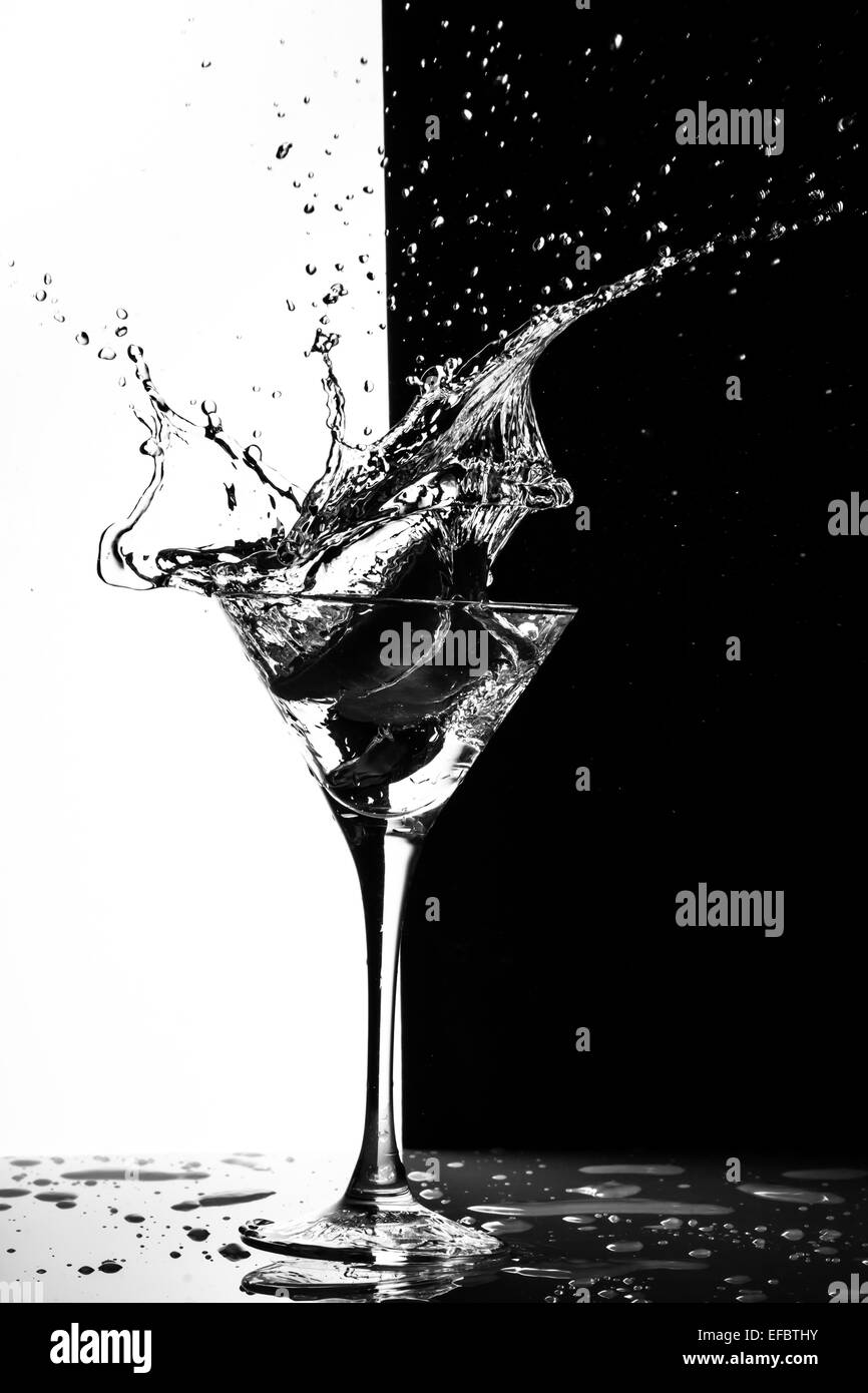 martini splash Stock Photo