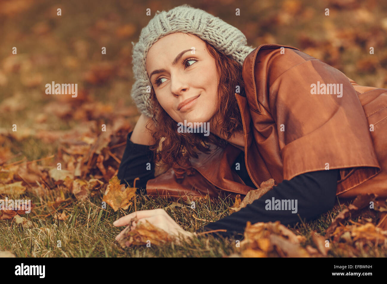 girl in autumn park Stock Photo - Alamy