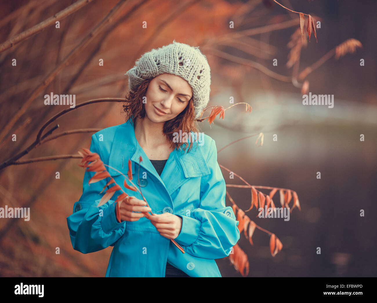 girl in autumn park Stock Photo - Alamy