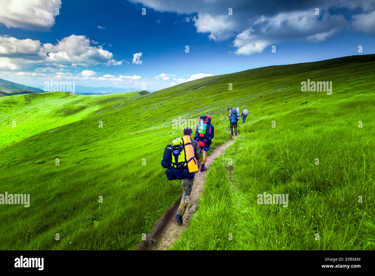Young people hiking hi-res stock photography and images - Alamy