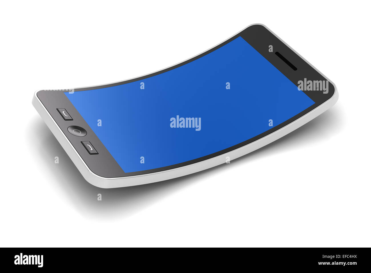 Flexible smartphone, 3d render Stock Photo