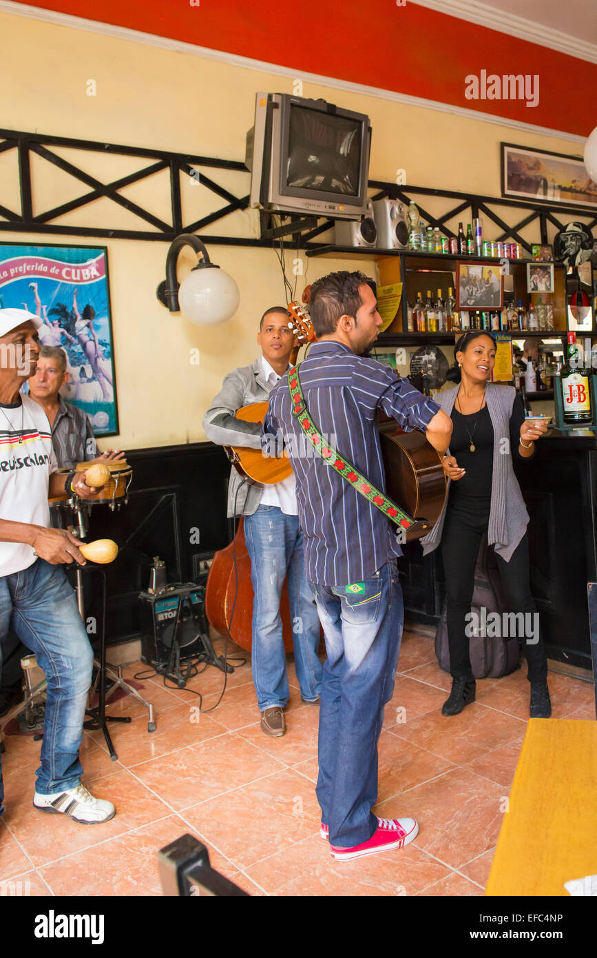 Cuba Old Havana La Habana Vieja Calle Obispo typical Cuban bar La