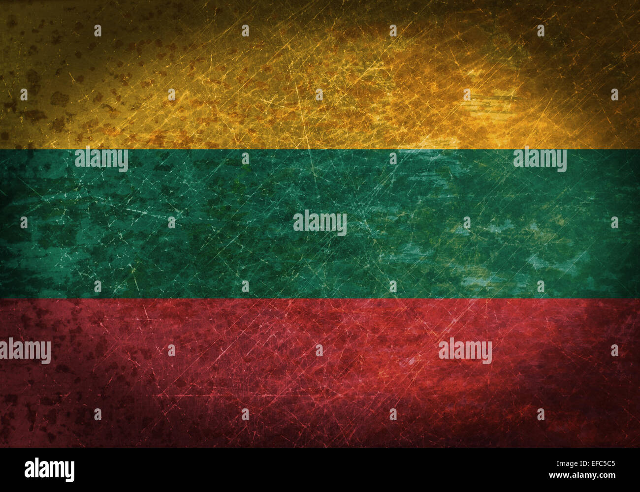 Old rusty metal sign with a flag - Lithuania Stock Photo - Alamy
