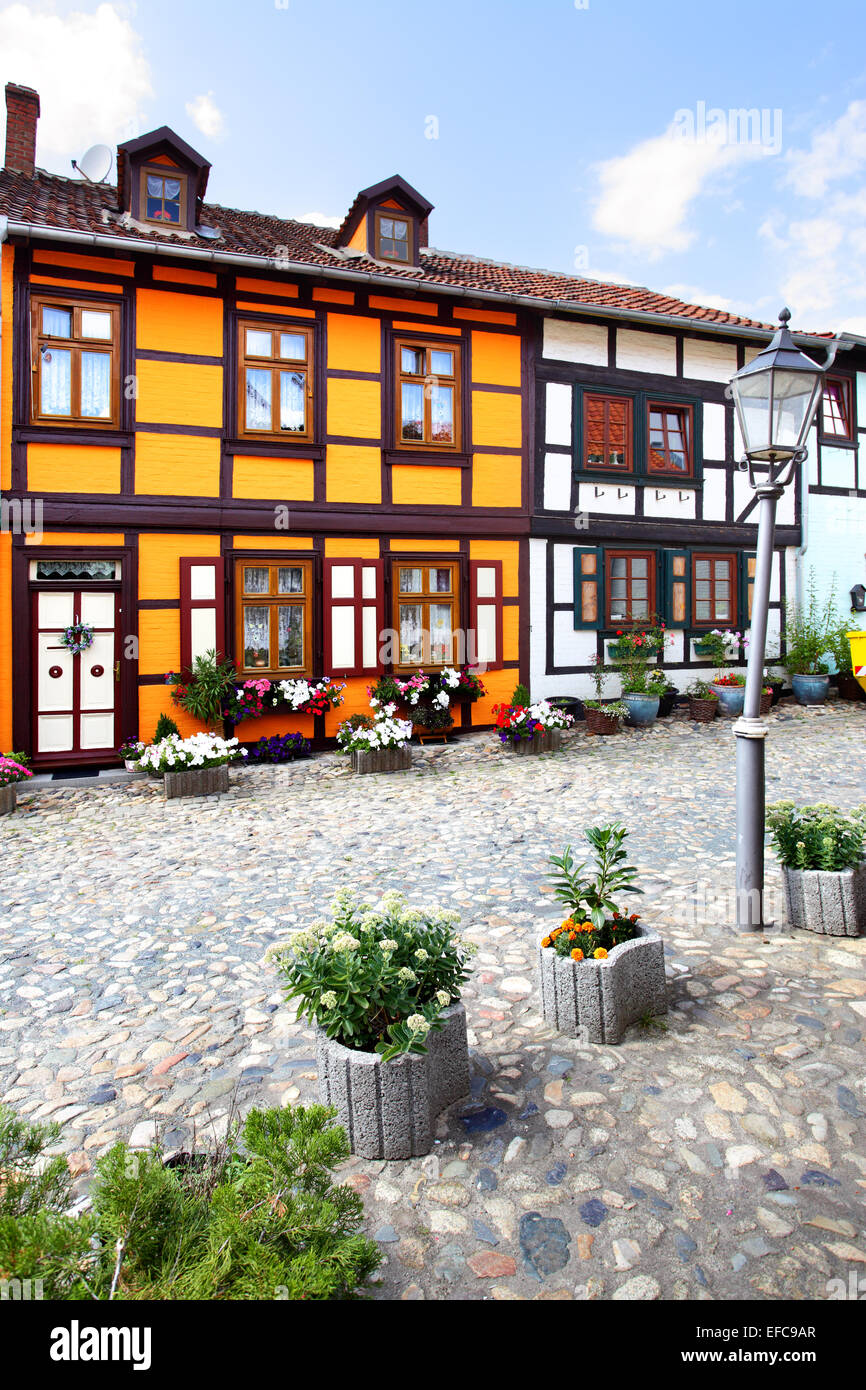 Old houses in Quedlinburg town, Germany Stock Photo Alamy