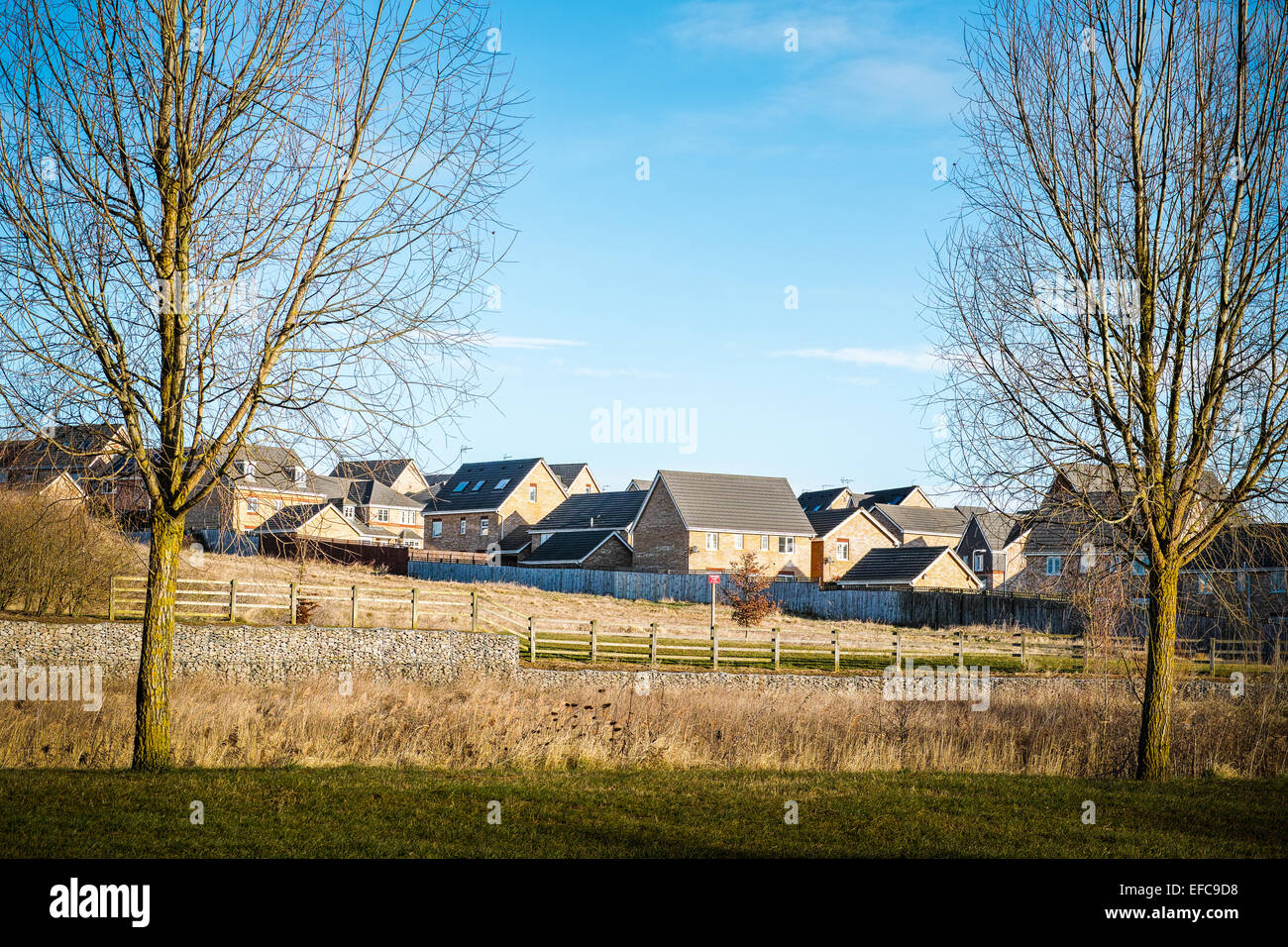 New housing estate in Corby Stock Photo Alamy