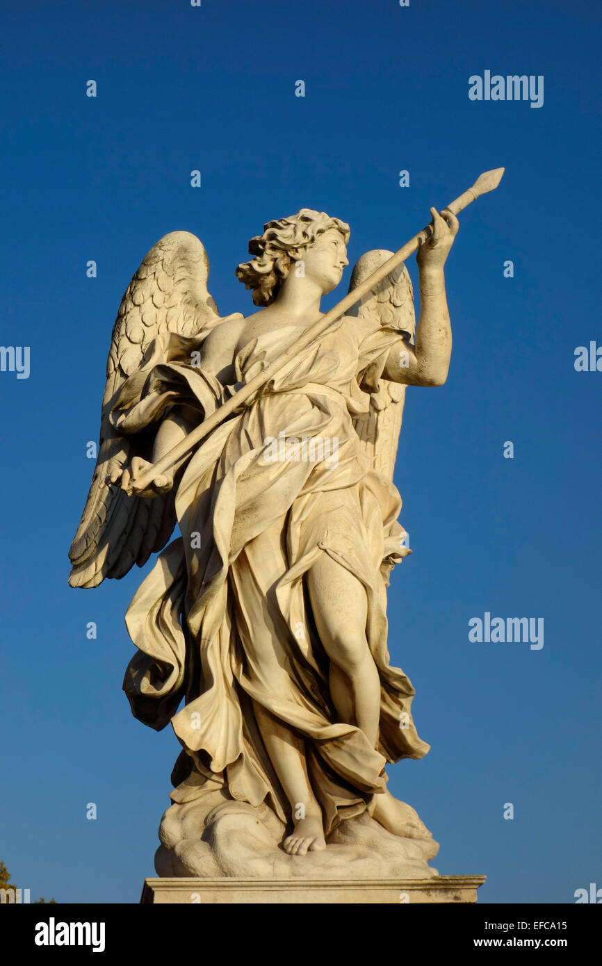 Angel with the Lance (Domenico Guidi) Sculpture on Ponte Sant'Angelo ...
