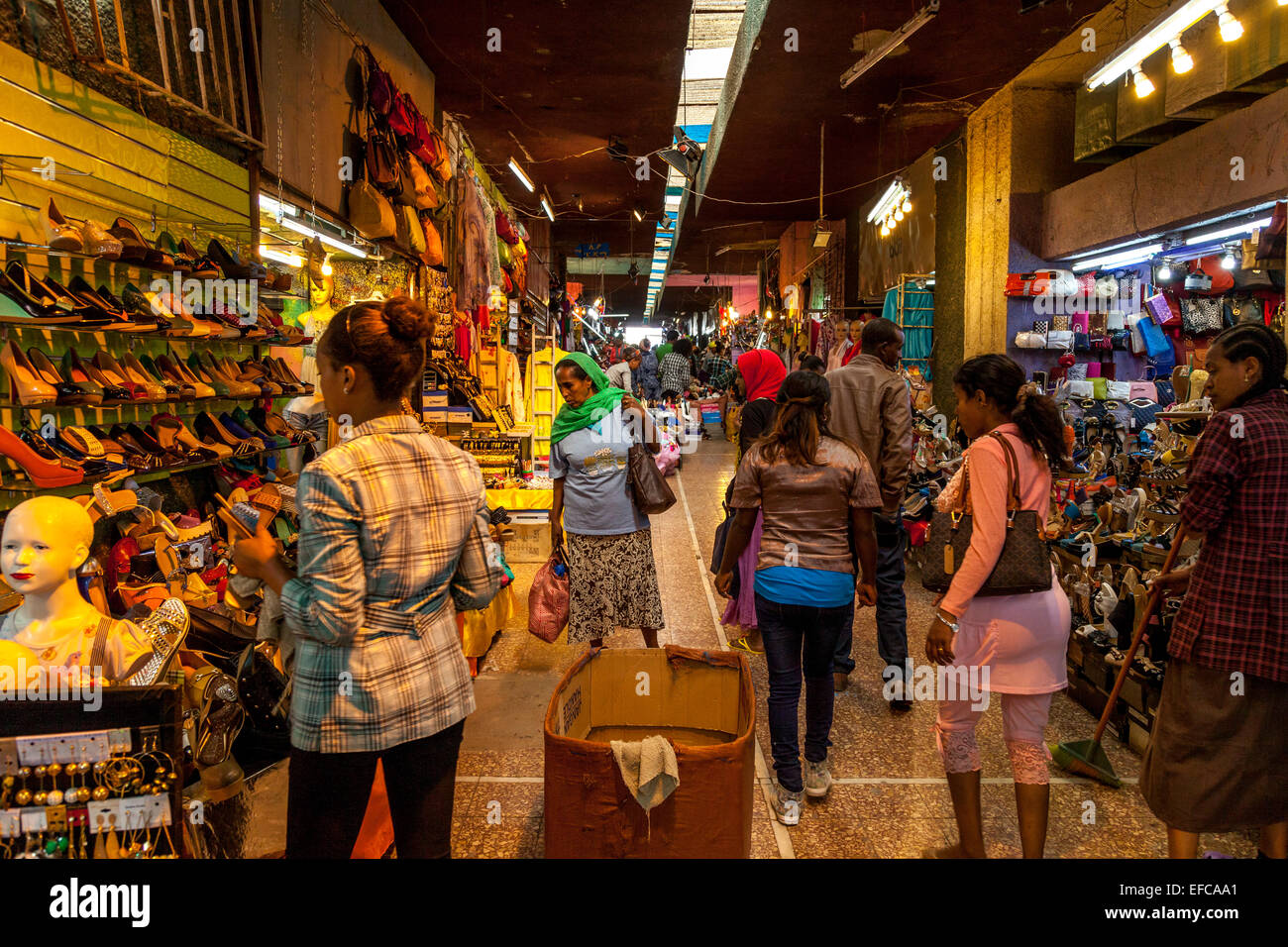 Covered Shopping Area In The Merkato, Addis Ababa, Ethiopia Stock Photo