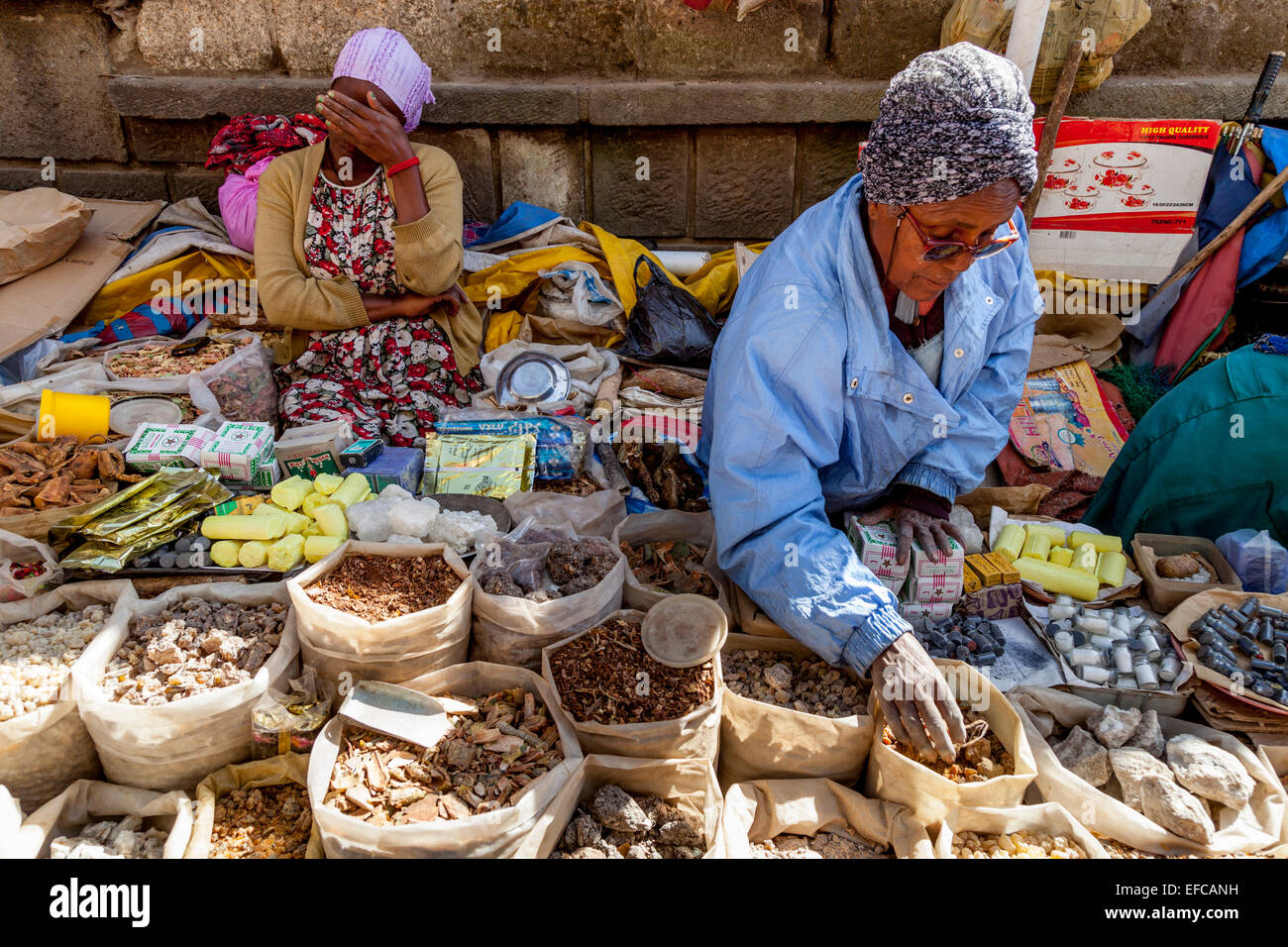 Women Selling Incense and Fragrances In The Merkato, Addis Ababa