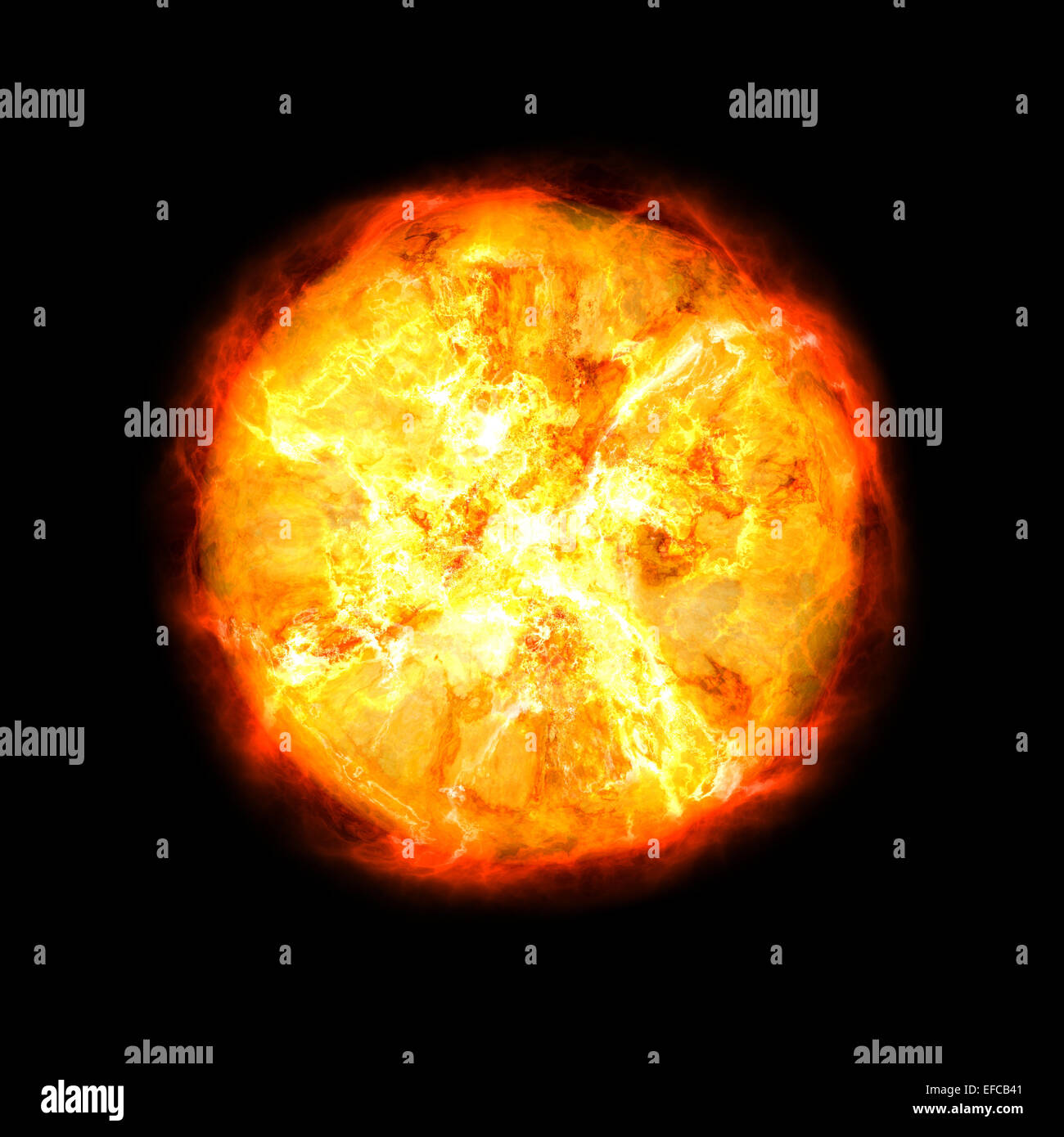 Ball of fire isolated on black background Stock Photo Alamy