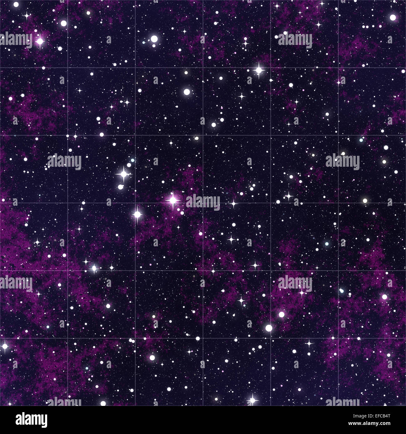 Millions of stars seen in the purple night sky Stock Photo