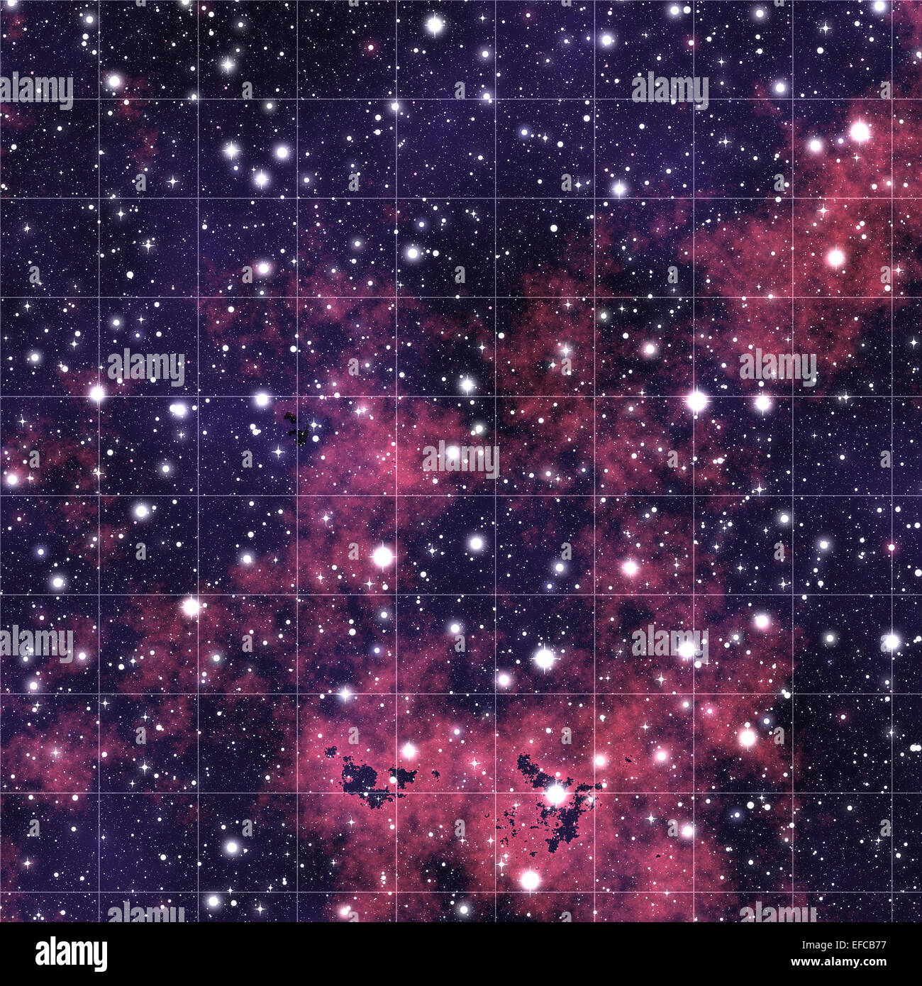 Map of the night sky with millions of stars Stock Photo