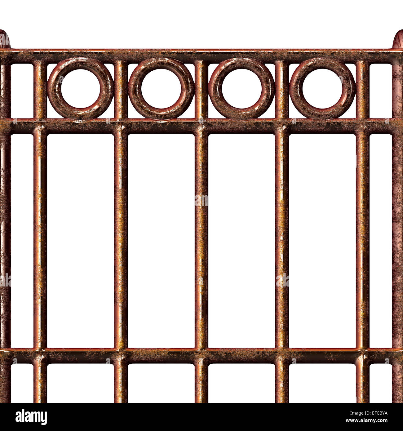 Old rusty fence isolated on white background Stock Photo - Alamy
