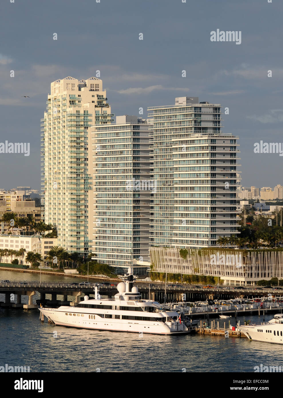 Picture of Luxury ocean front apartment units in Miami Beach, Florida Stock Photo ...