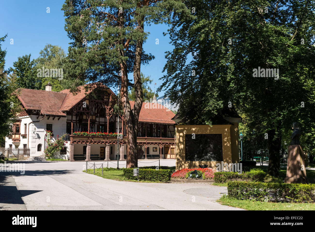 Innsbruck City Landscape, Emperor Franz Josef  Summer House at Bergisel Stock Photo
