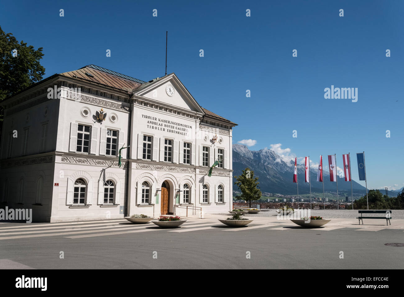 Innsbruck City Landscape.Folks Museum at Bergisel Stock Photo