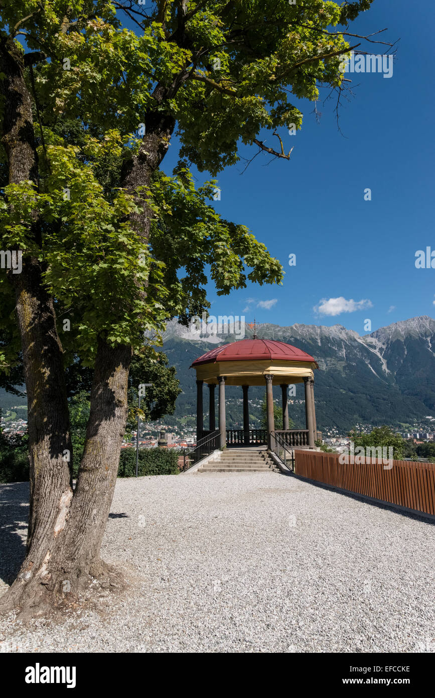 Innsbruck City Landscape elevated view at Bergisel Stock Photo