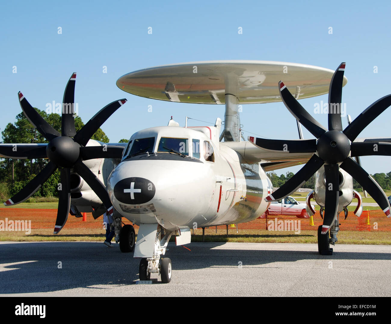E-2 Hawkeye reconnaissance navy airplane Stock Photo