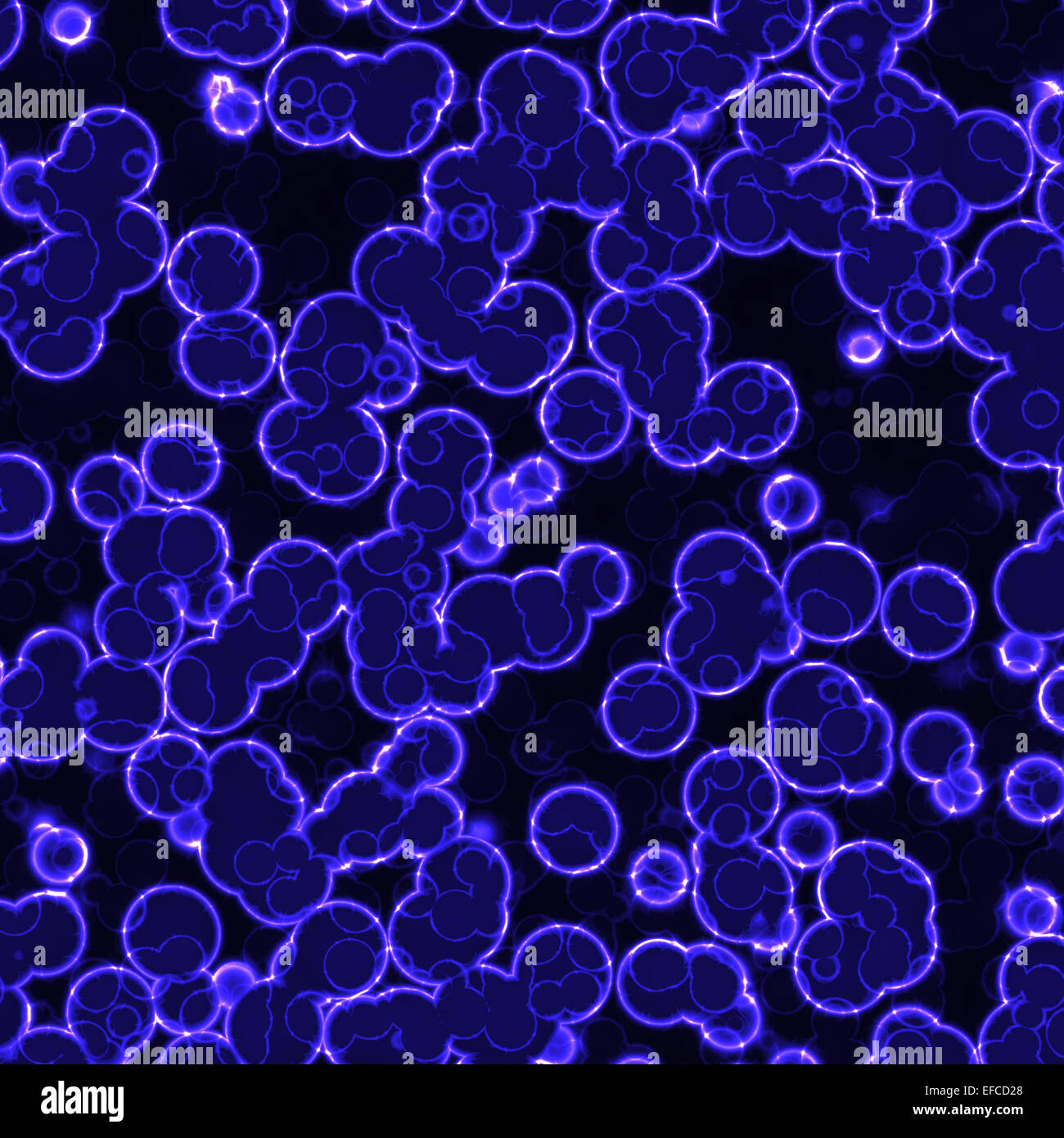 Blue Organic Cells Under Microscope Stock Photo Alamy