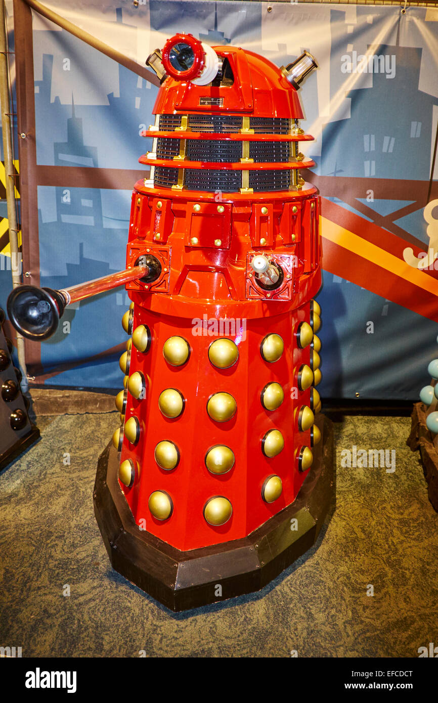 Red Dalek At The Time Lord Dr Who Exhibition At The National Space Centre Leicester UK Stock Photo