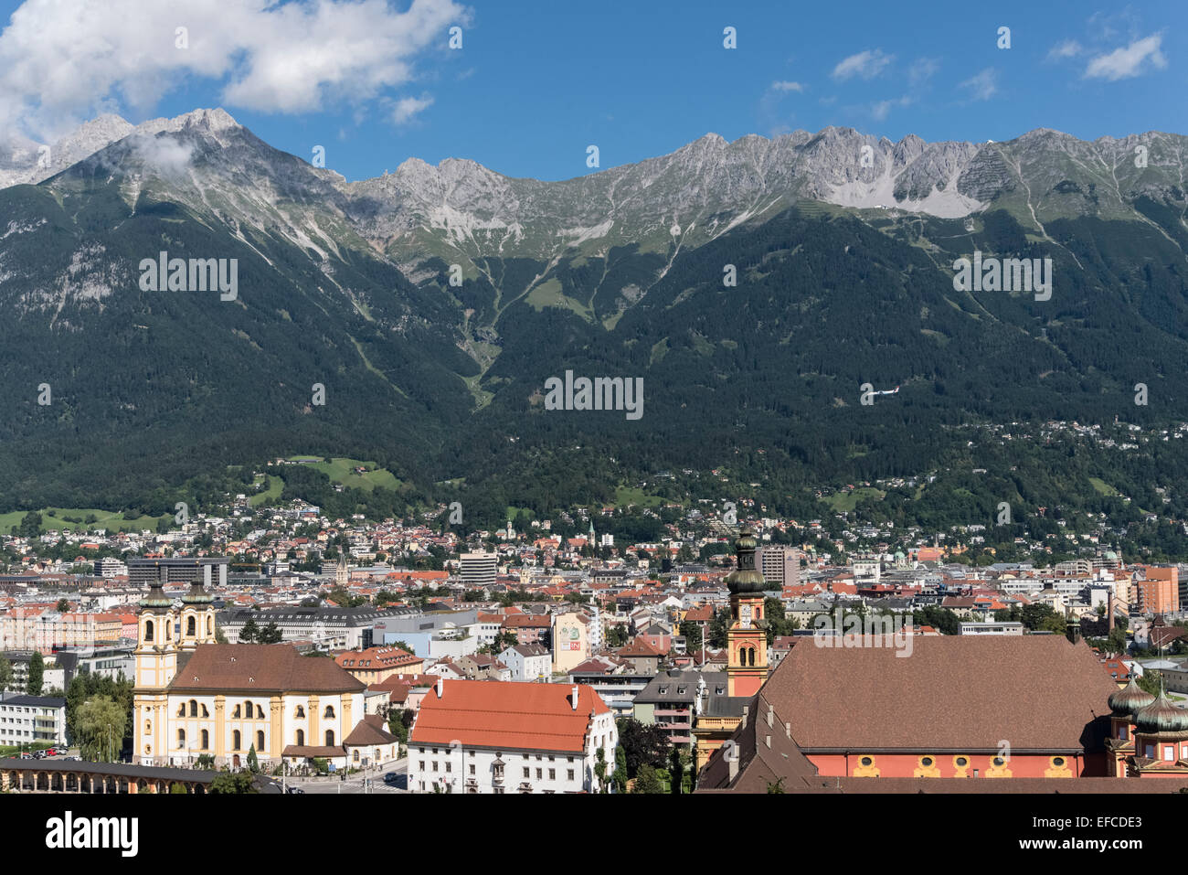 Innsbruck City Landscape elevated view Stock Photo