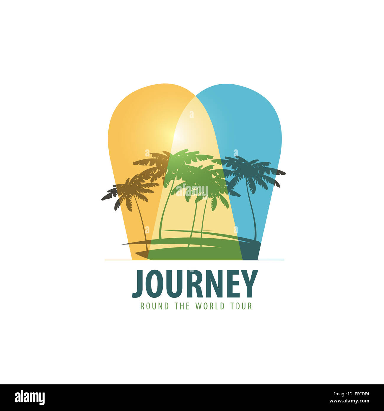 nature vector logo design template. Palm trees or tropics icon. Stock Photo