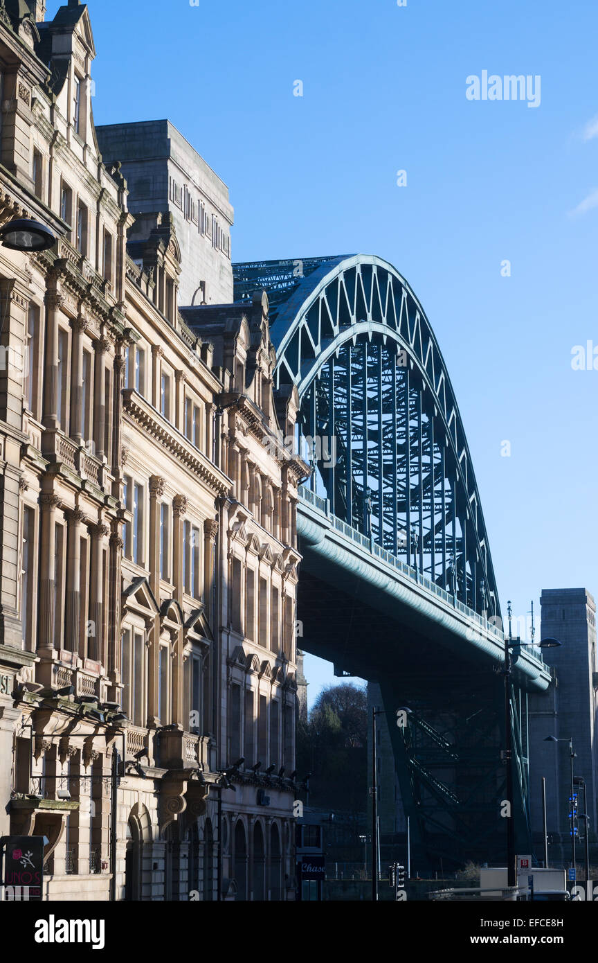 The Tyne bridge seen from The Side, Newcastle upon Tyne, looking south England, UK Stock Photo
