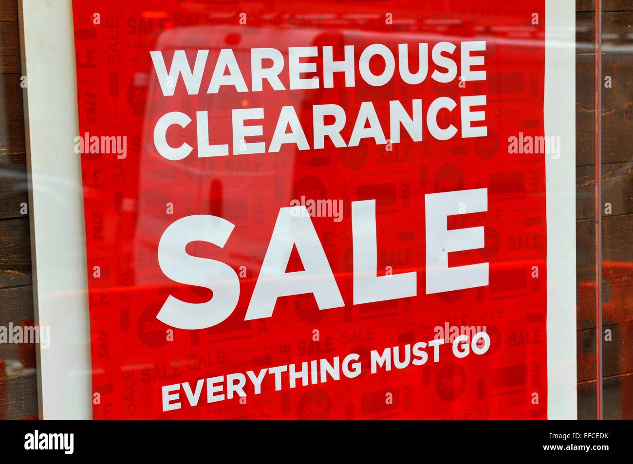 Warehouse clearance sale sign on hi-res stock photography and images - Alamy