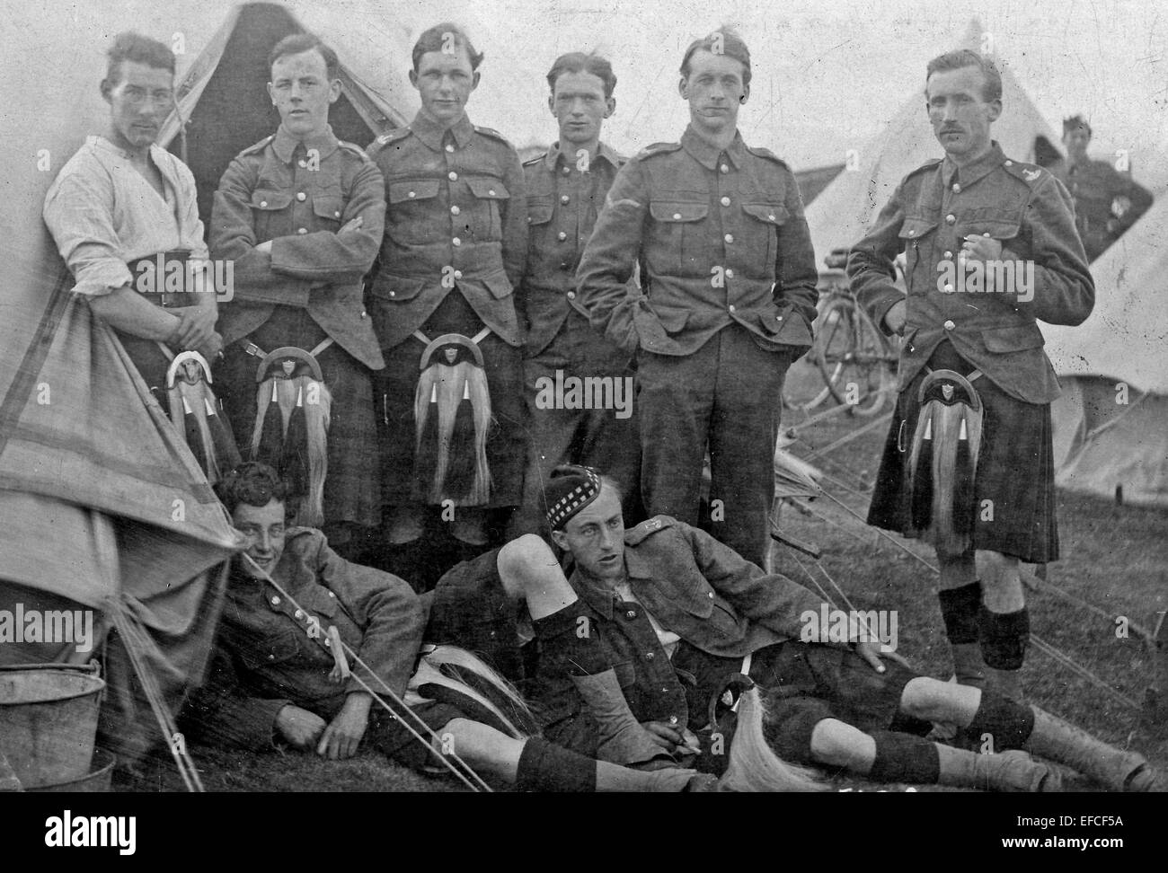 Aberdeen University's U Company, 4th Battalion, Gordon Highlanders.  Pre WW1. Stock Photo