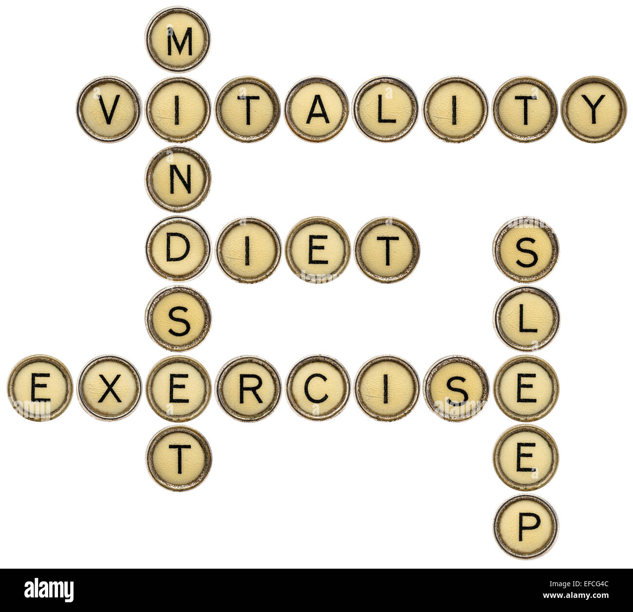 vitality, diet, mindset, sleep and exercise crossword in old round