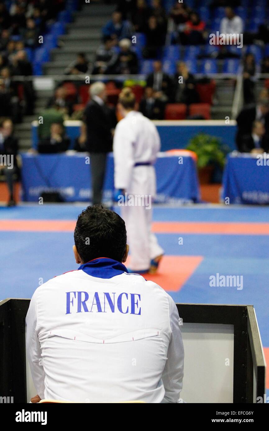 Illustration Entraineur Karate - Alizee AGIER - 24.01.2015 - Open de Paris - Karate Premier League -.Photo : Johnny Fidelin/Icon Sport Stock Photo