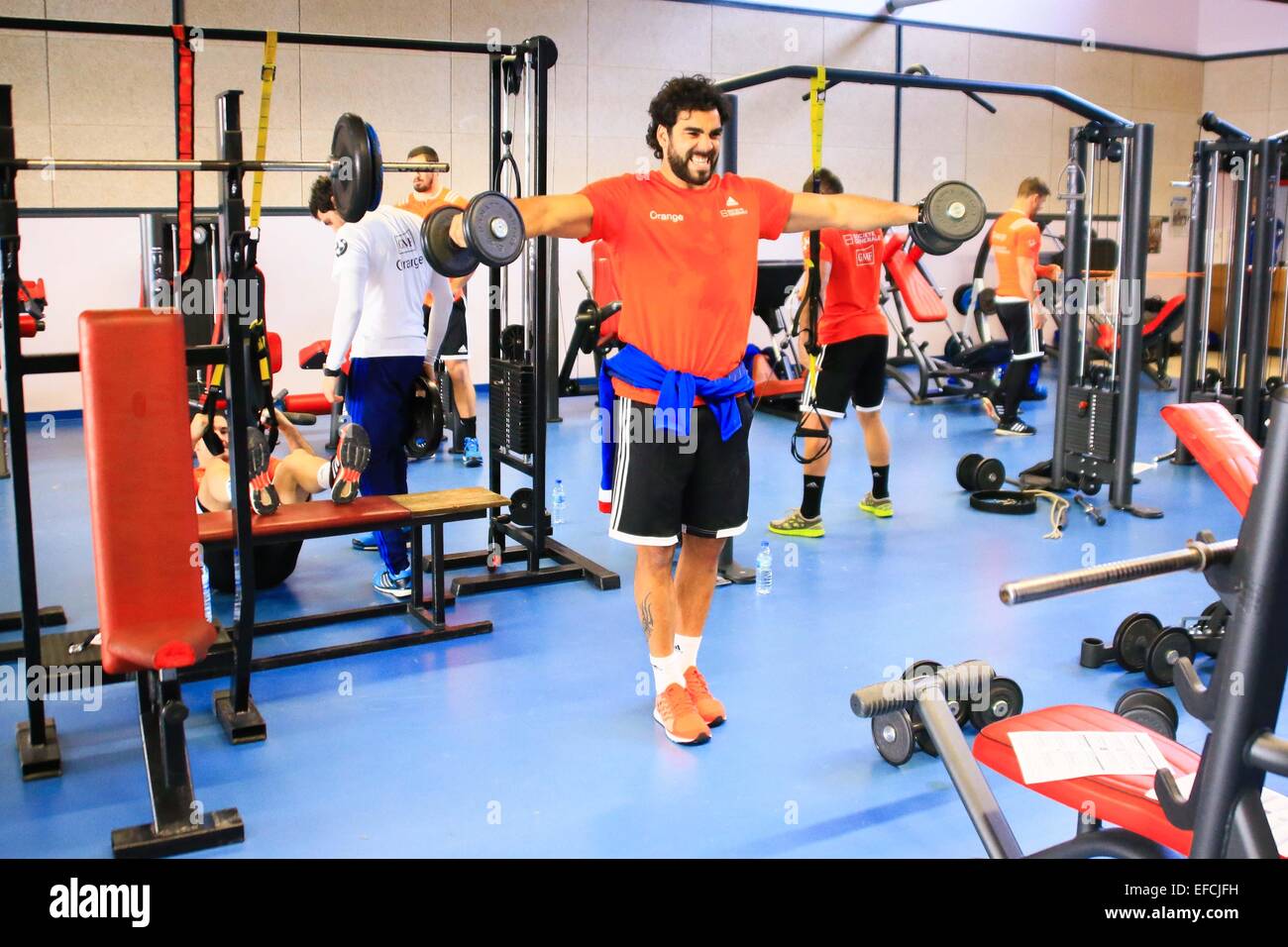 Yoann Huget - 27.01.2015 - Entrainement XV de France - Canet en Rousillon -.Photo : Nicolas Guyonnet/Icon Sport Stock Photo