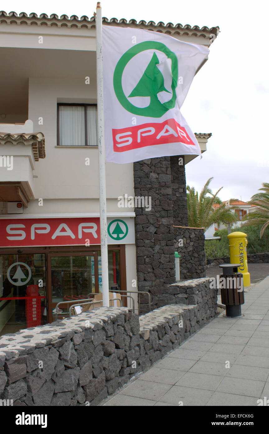 Spar Sbupermarket in Los Cancajos, La Palma Stock Photo